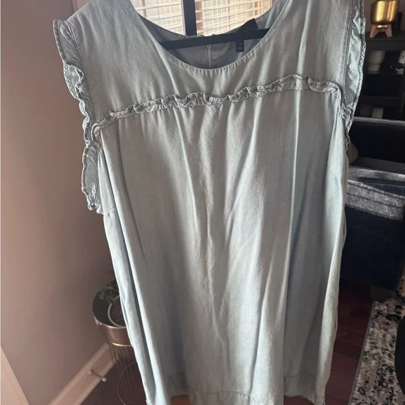 Lane Bryant Plus Size Chambray Sleeveless Sheath Dress- Size 26W - Picture 1 of 9